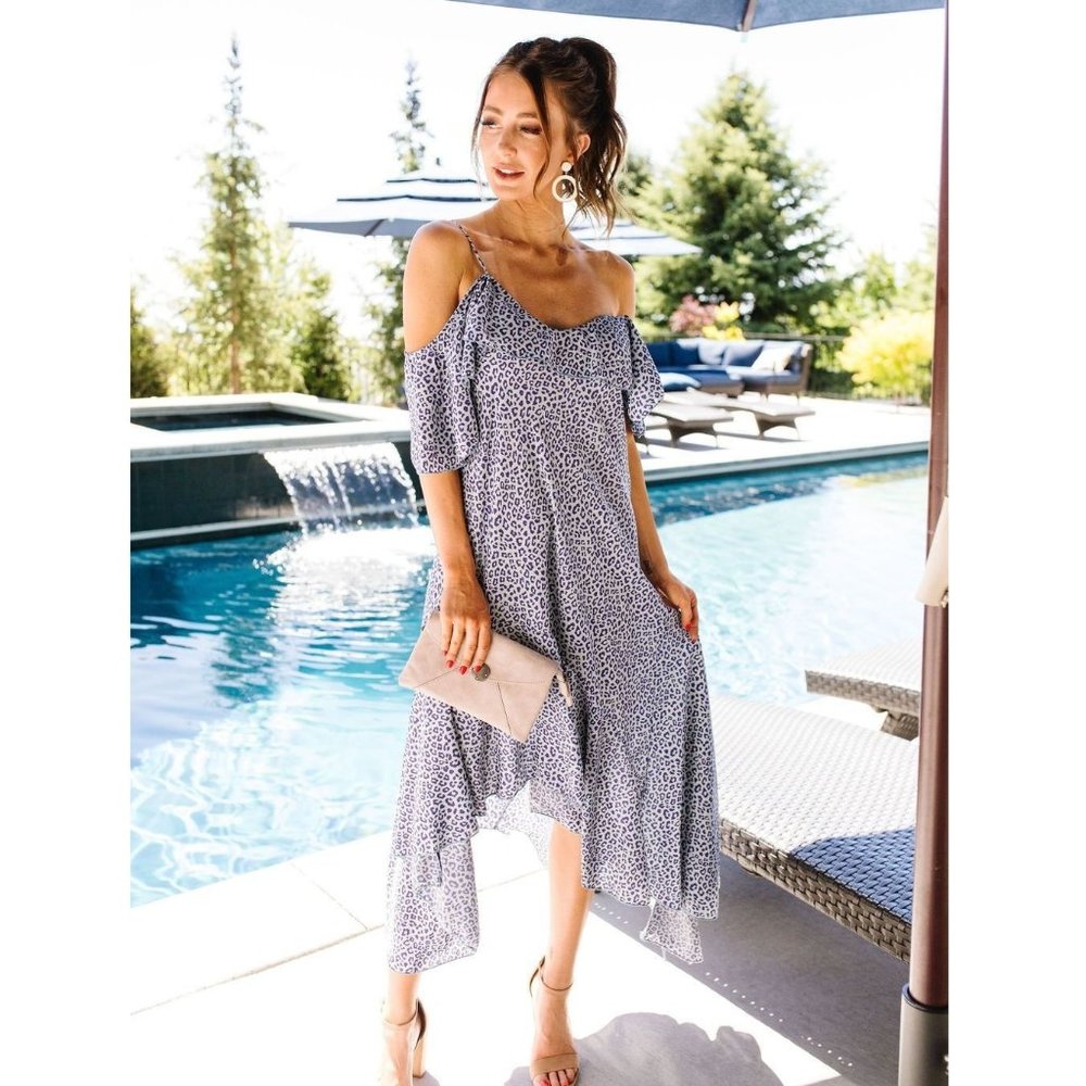 Off Shoulder Leopard Print Dress